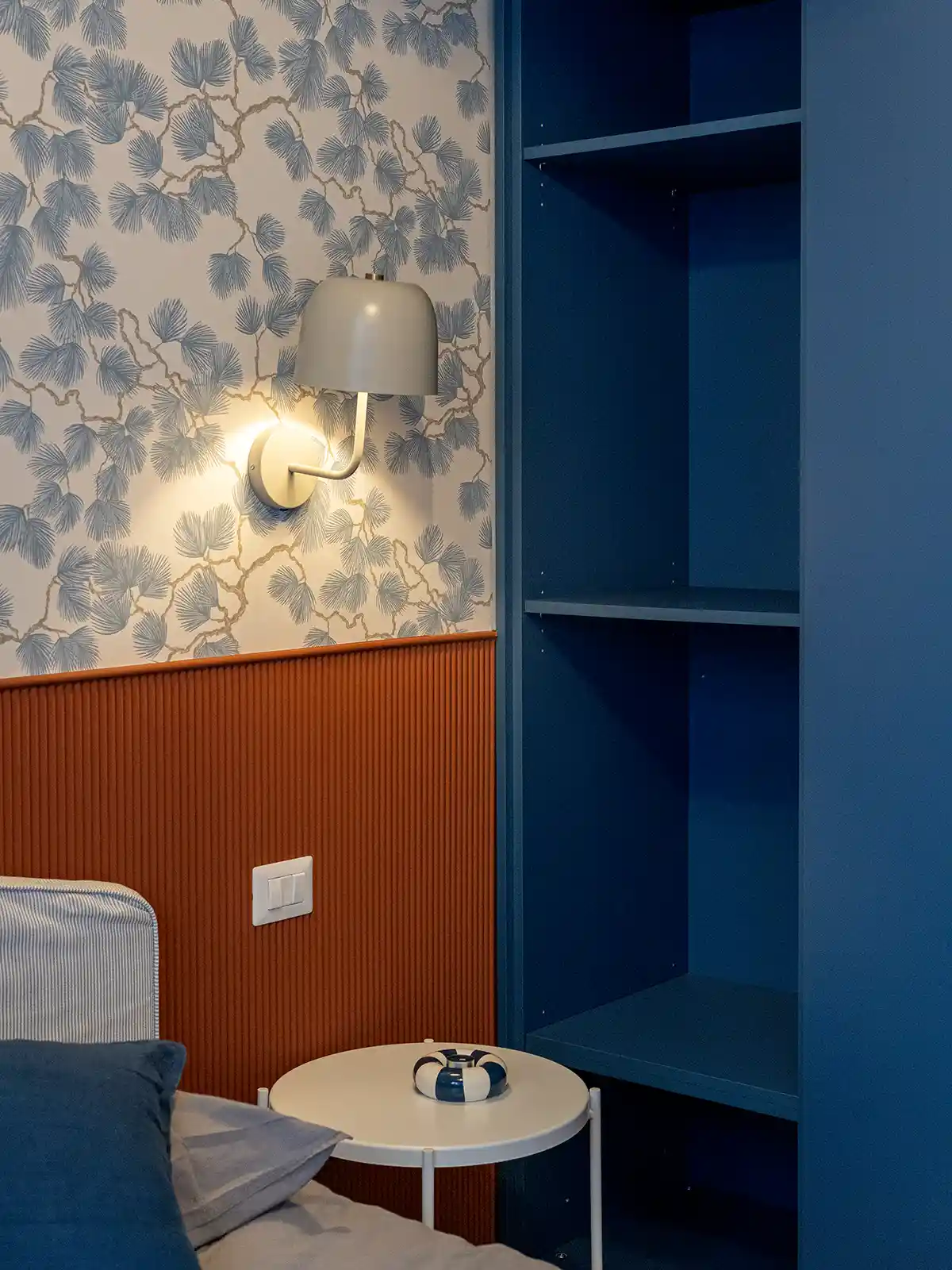 Dettagli della camera da letto in un progetto di interior design a Torino